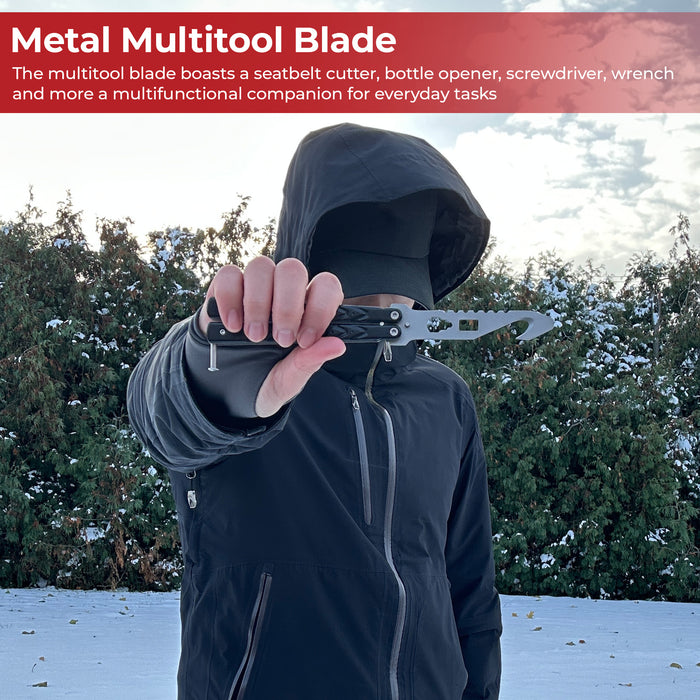 Raven Black Butterfly Style Multitool Blade trainer with Case