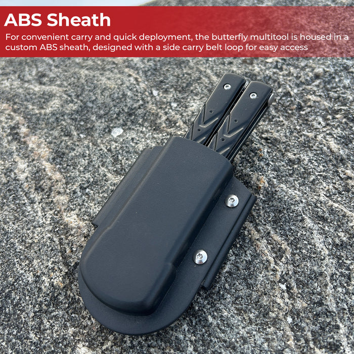 Raven Black Butterfly Style Multitool Blade trainer with Case