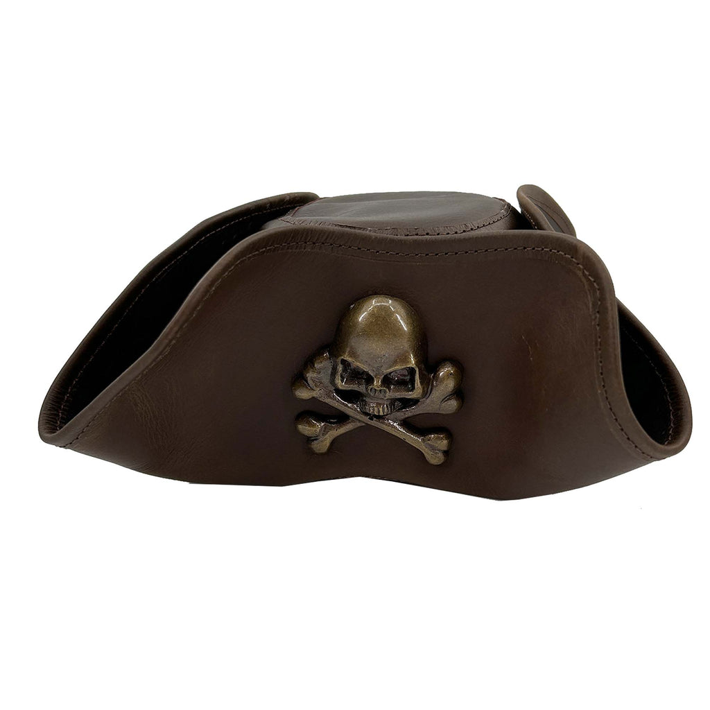 Real Leather Handmade Tricorn Pirate Hat — Medieval Depot