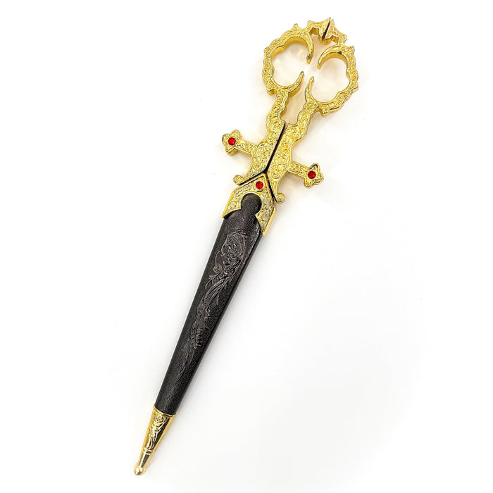 Renaissance Medieval Scissors Gold Dagger