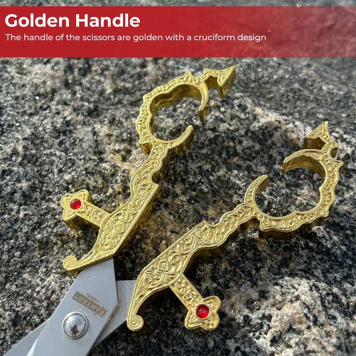 Renaissance Medieval Scissors Gold Dagger