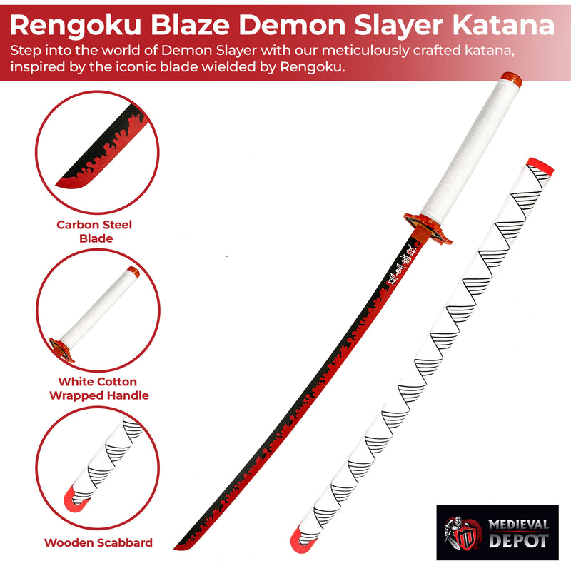 Kyojuro Rengoku Demon Slayer Replica Flame Hashira Nichirin Katana Sword