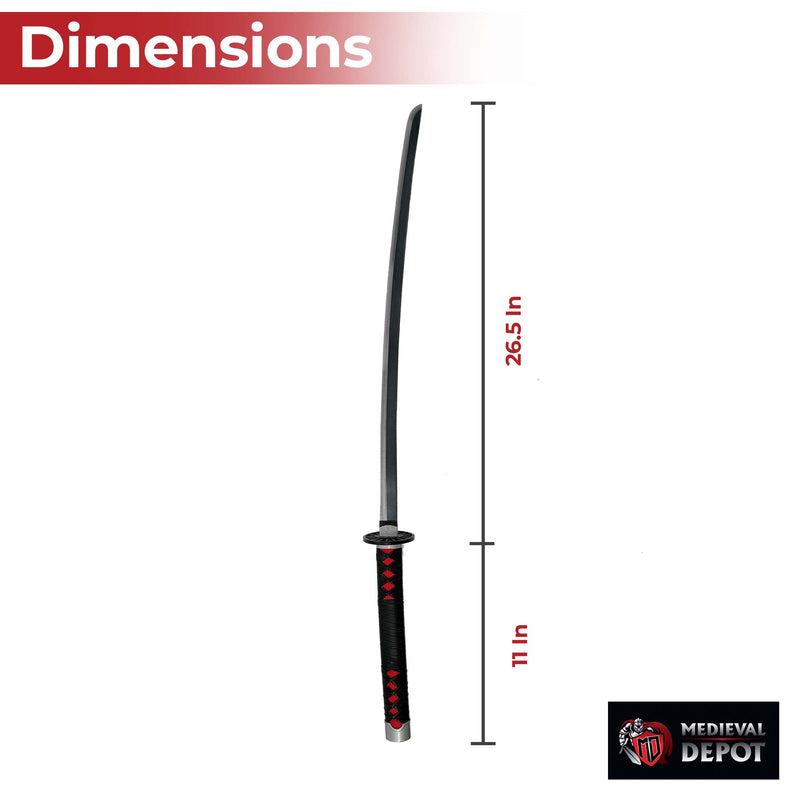 Tanjiro Kamado Demon Slayer Blackened Two-Tone Blade Nichirin Katana Sword
