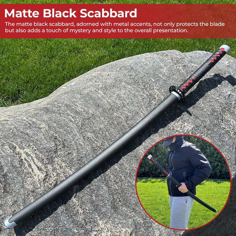 Tanjiro Kamado Demon Slayer Blackened Two-Tone Blade Nichirin Katana Sword