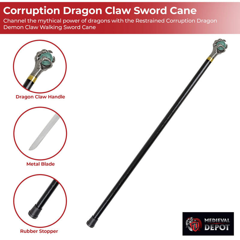 Restrained Corruption Dragon Demon Claw Sword Cane