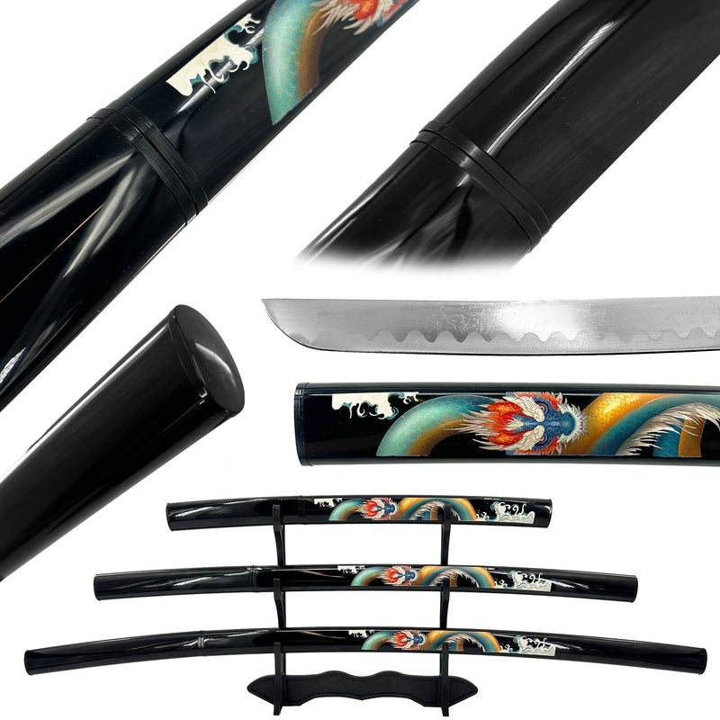 Rise of the Water Dragon 3-Sword Katana Set 