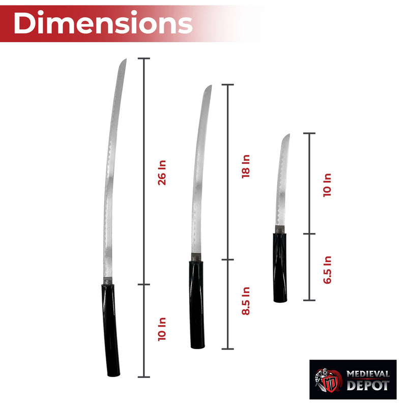 Rise of the Water Dragon 3-Sword Katana Set 