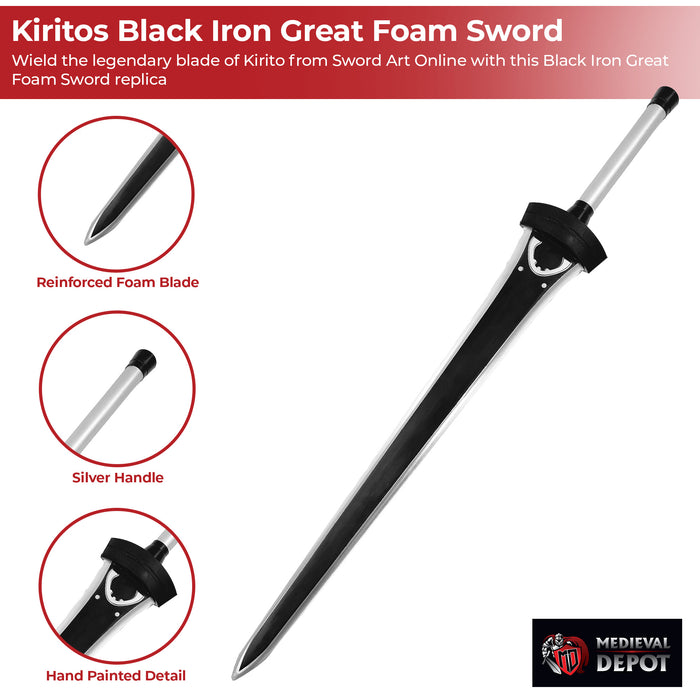 SAO Kiritos Black Iron Great Foam Sword