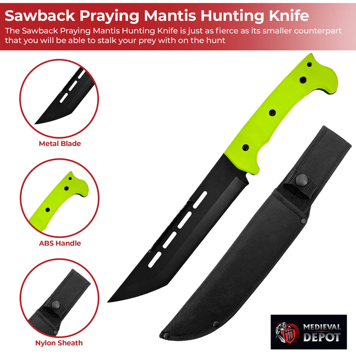 Sawback Praying Mantis Hunting Knife