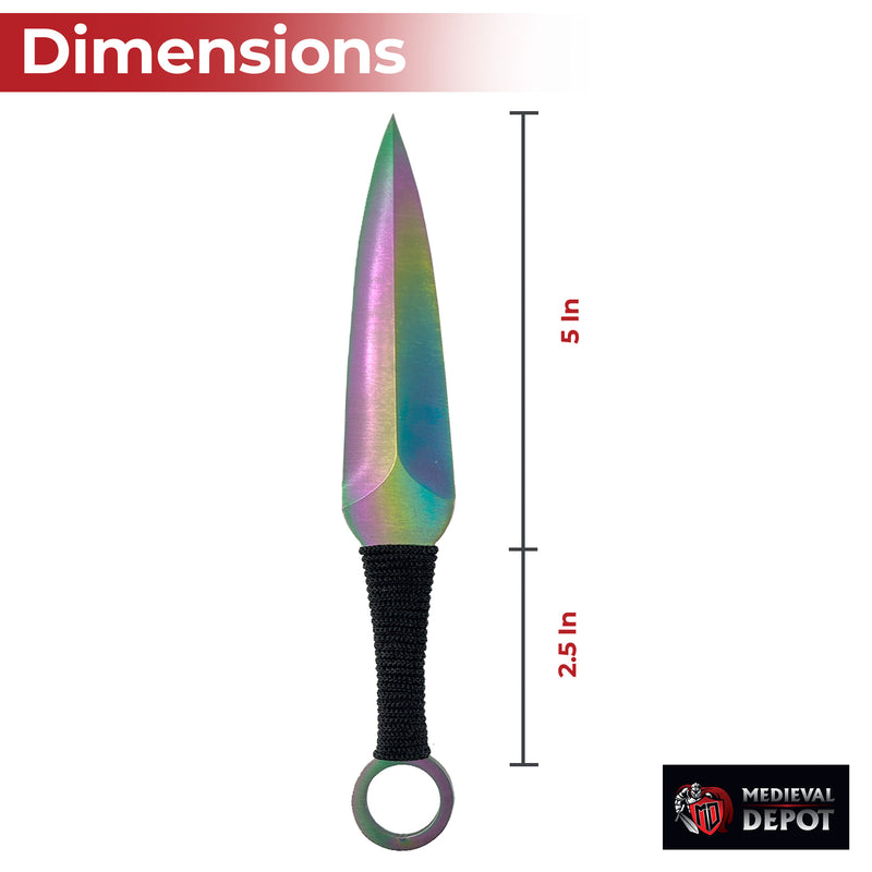 Serpent Strike Rainbow Kunai Throwing Knife Set