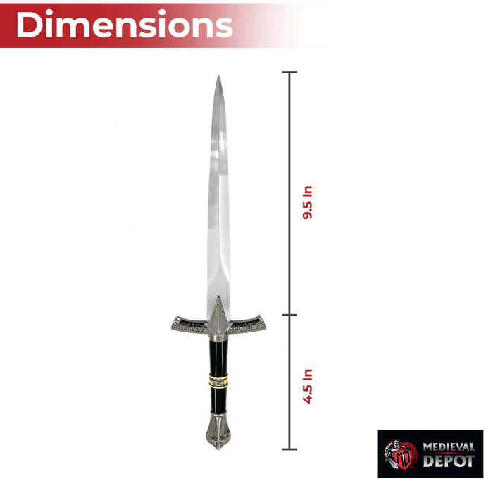 Shadow Embrace Winter Is Coming Engraved Black Dagger with Metal Fittings