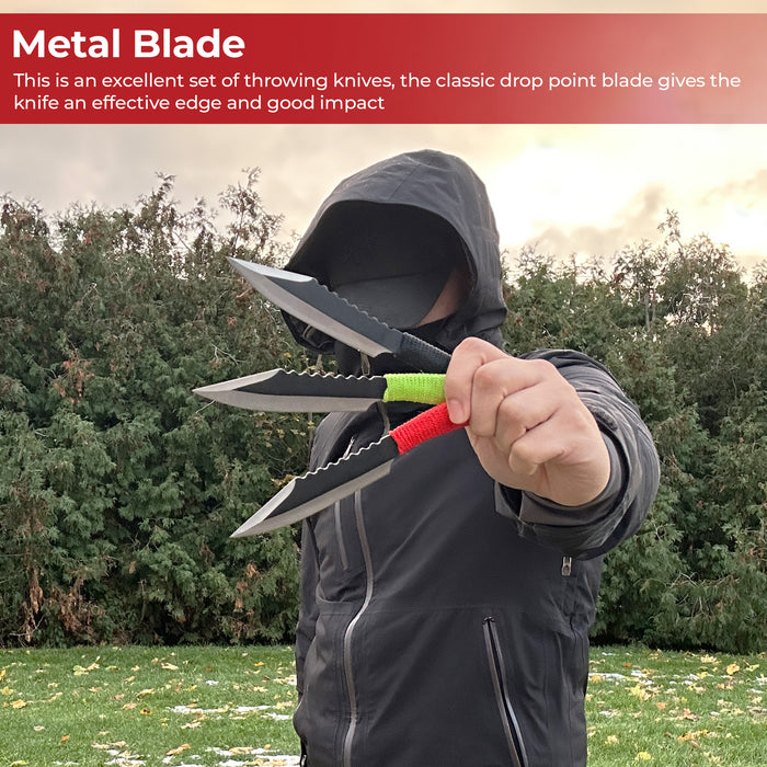 Shark Bite Drop Point Throwing Knife Set