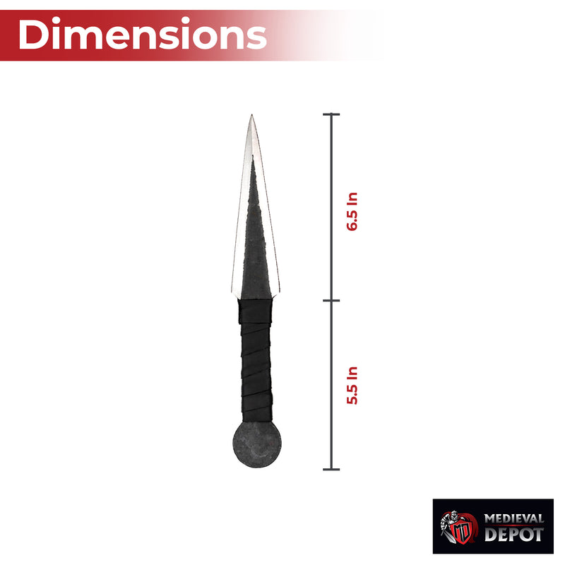 Soaring Heights Forged Carbon Steel Medieval Viking Style Throwing Dagger Knife