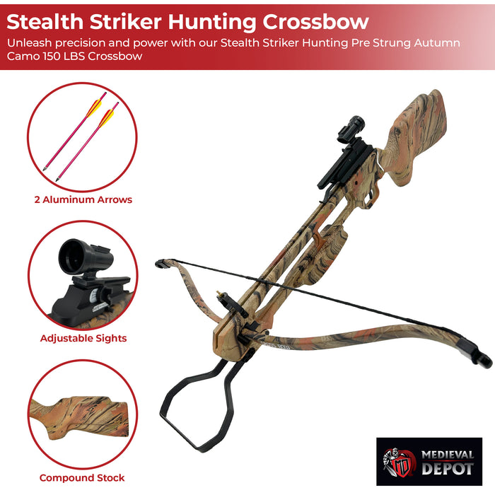 Stealth Striker Hunting Pre Strung Autumn Camo 150LBS Crossbow