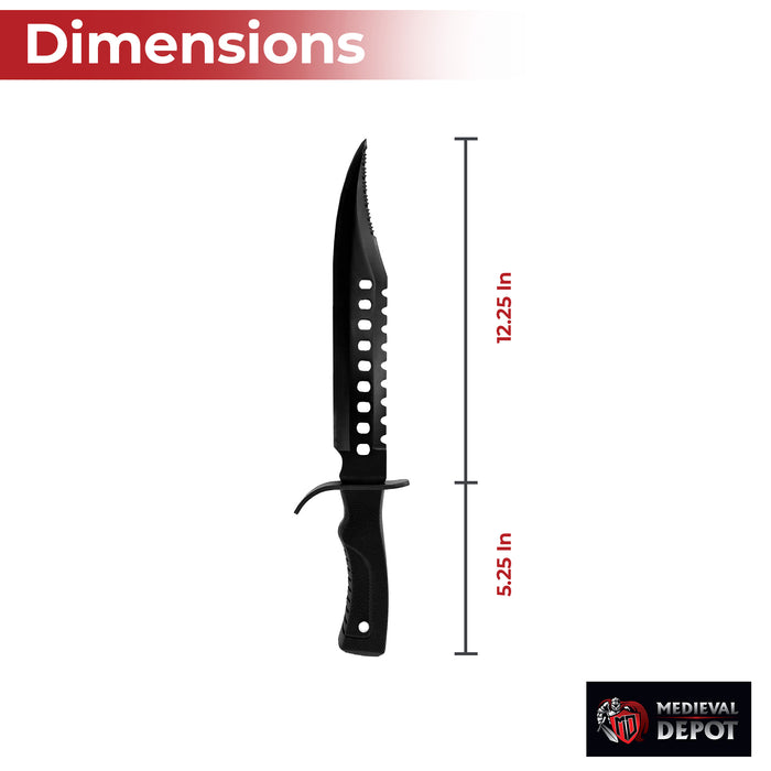 Survivors Bowie Sawback Knife 17 Inches Black