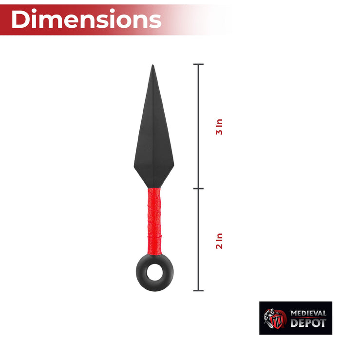 Shadow Strike 12-Piece Red Kunai Throwing Knife Set