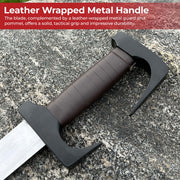 Spartan Legendary Sword with Leather Sheath and Metal Guard