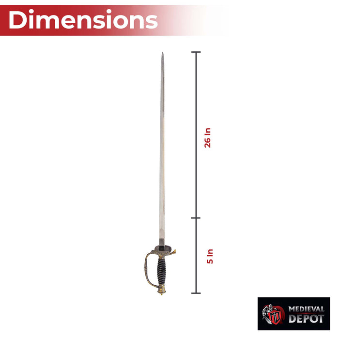 Templar Cross Saber with Decorative Brass Fittings