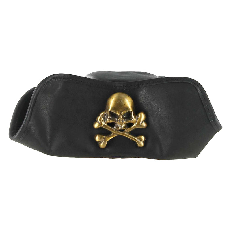 Terror at Sea Leather Jolly Roger Tricorne Hat