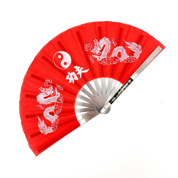 Tessen-Jutsu Iron Fan Weapon Dragon Red