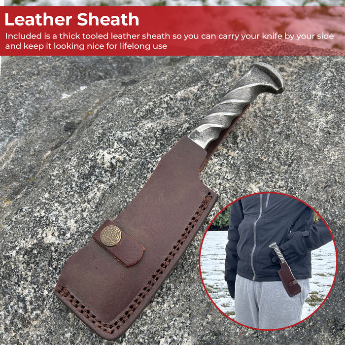 The Butcher Locomotive Railroad Spike Cleaver Knife
