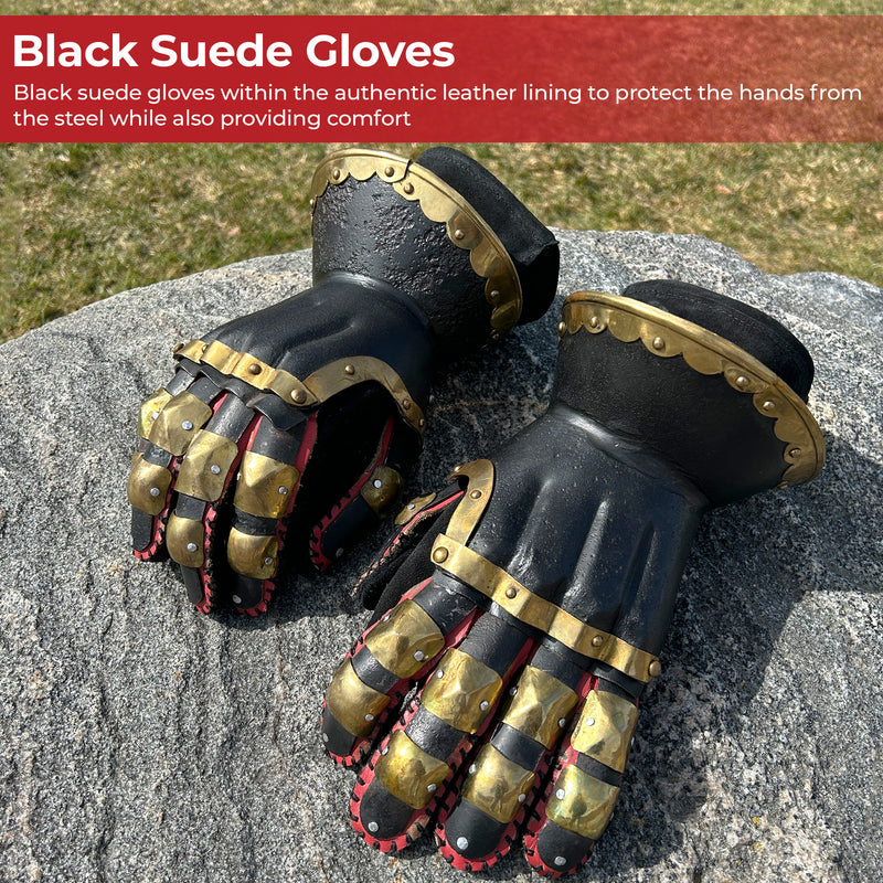 The Cursed Black Knight Functional Medieval Armor Gauntlets