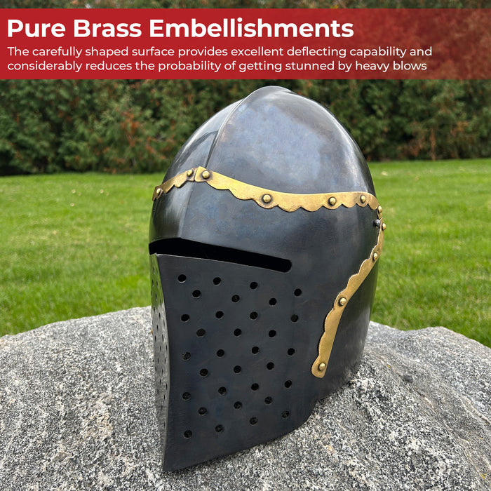 The Cursed Black Knight Functional Medieval Helmet Armor