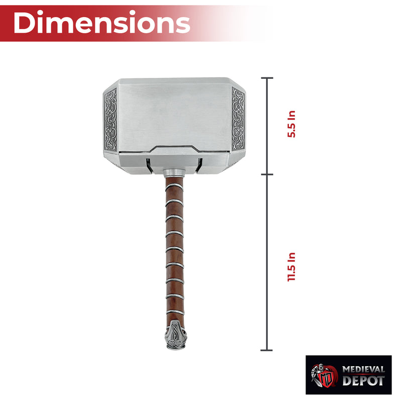 Thor’s Hammer from Norse Mythology, Cosplay Metal Version of Thor Mjölnir, 3.6 Kg, 1:1 Scale Movie Prop Replica of God of Thunder