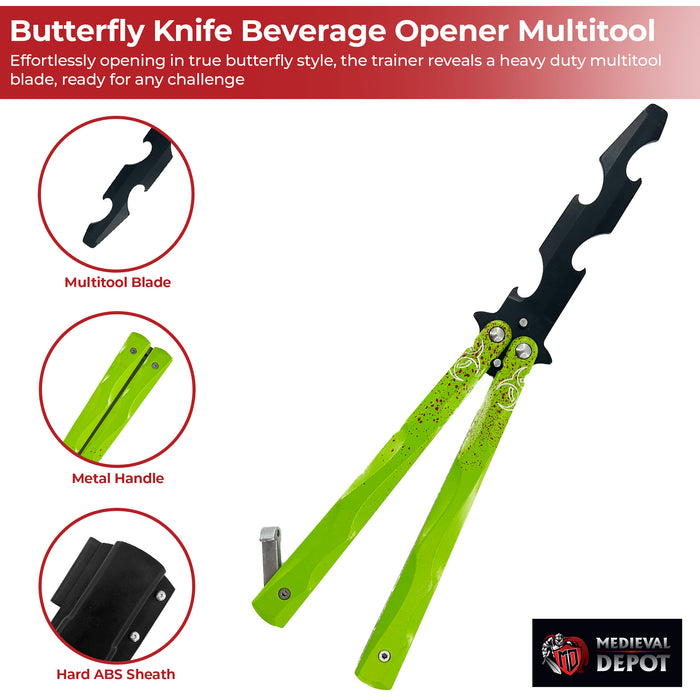Training Butterfly knife Beverage Opener Multi Tool
