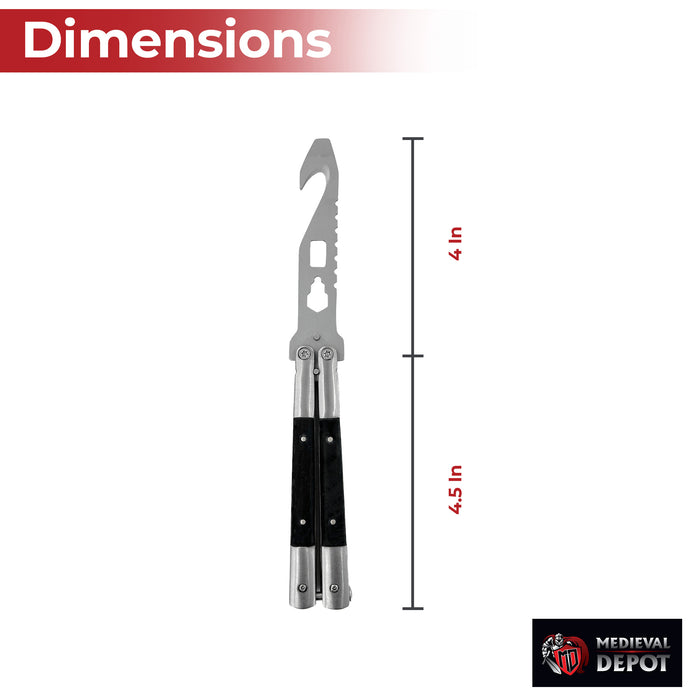 Tuxedo Black Butterfly Style Multitool Blade Trainer