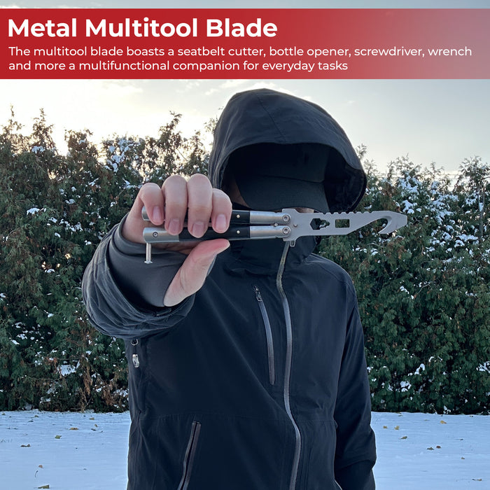 Tuxedo Black Butterfly Style Multitool Blade Trainer