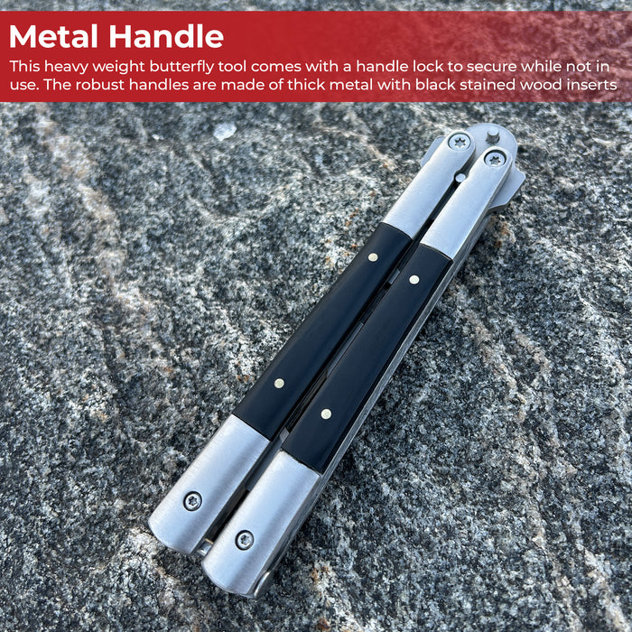 Tuxedo Black Butterfly Style Multitool Blade Trainer