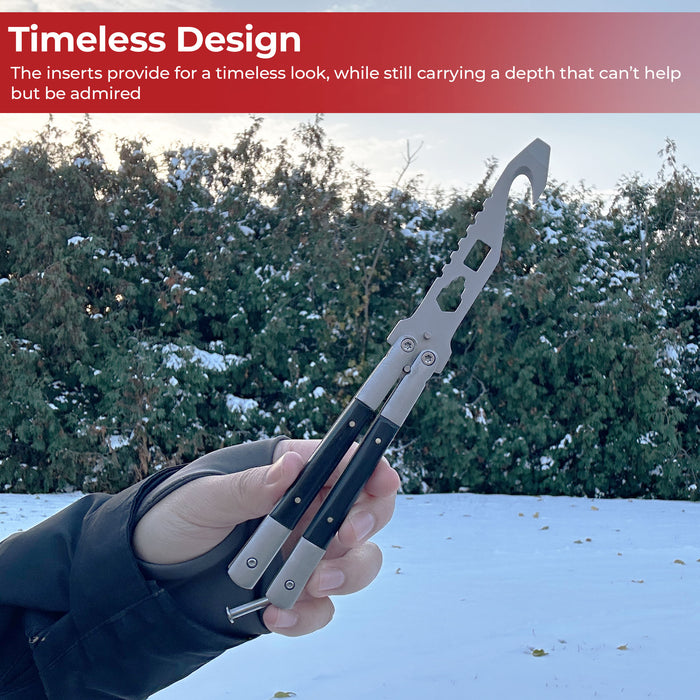 Tuxedo Black Butterfly Style Multitool Blade Trainer