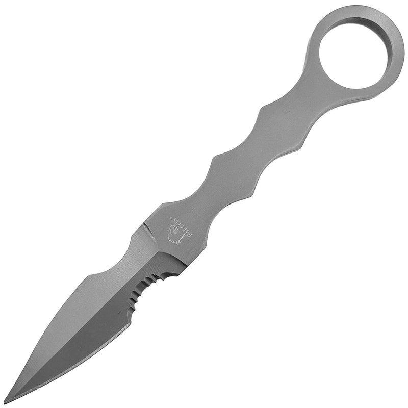 Tactical Drop-Point Knife – Steel Blade with Skeletonized Handle and ABS Sheath