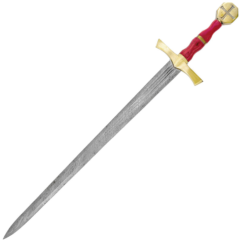 Templar Legacy Damascus Sword Forged in Honor