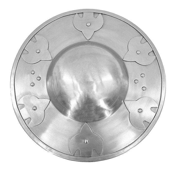 The Duelist's Elegance Silver Polished Carbon Steel Buckler Shield