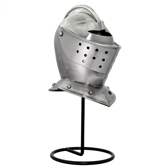 Iron Resolve Carbon Steel Knight's Mini Helmet Display