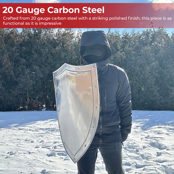 Paladin's Guard Battle-Ready Polished Carbon Steel Shield