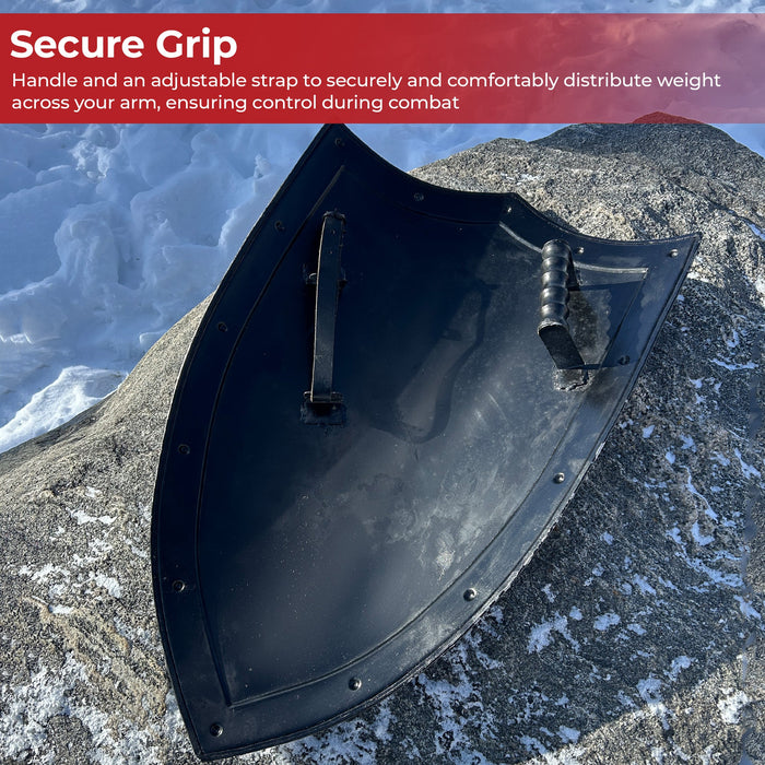 Paladin's Guard Battle-Ready Polished Carbon Steel Shield