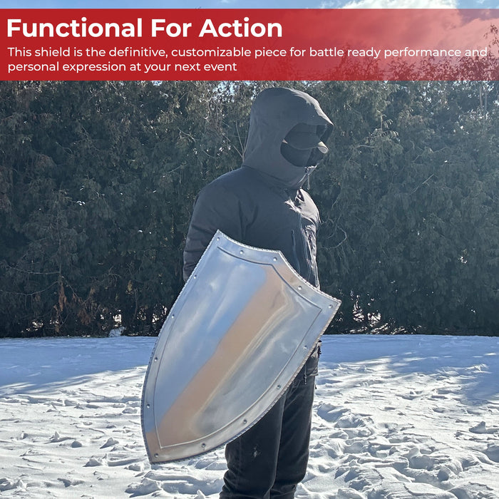 Paladin's Guard Battle-Ready Polished Carbon Steel Shield