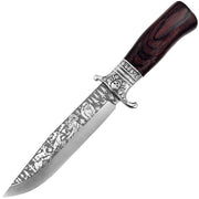 The Sasquatch Etched Forest Scene Survival Fixed Blade Knife