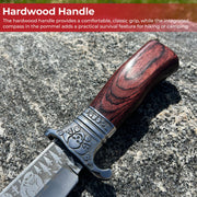 The Sasquatch Etched Forest Scene Survival Fixed Blade Knife