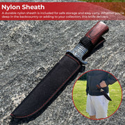The Sasquatch Etched Forest Scene Survival Fixed Blade Knife