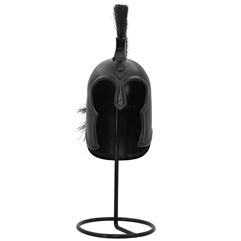 Spartan's Vigil Blackened Carbon Steel Troy Mini Helmet Display
