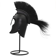 Spartan's Vigil Blackened Carbon Steel Troy Mini Helmet Display