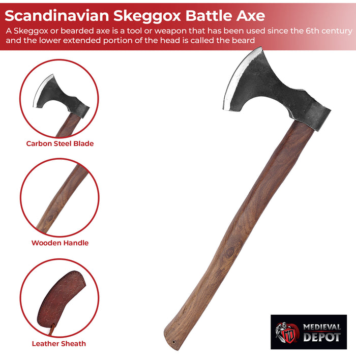 Viking Age Scandinavian Skeggøx Battle Axe | Plain Handle