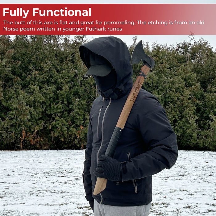 Viking Battle Ready Wolf Heathen War Axe