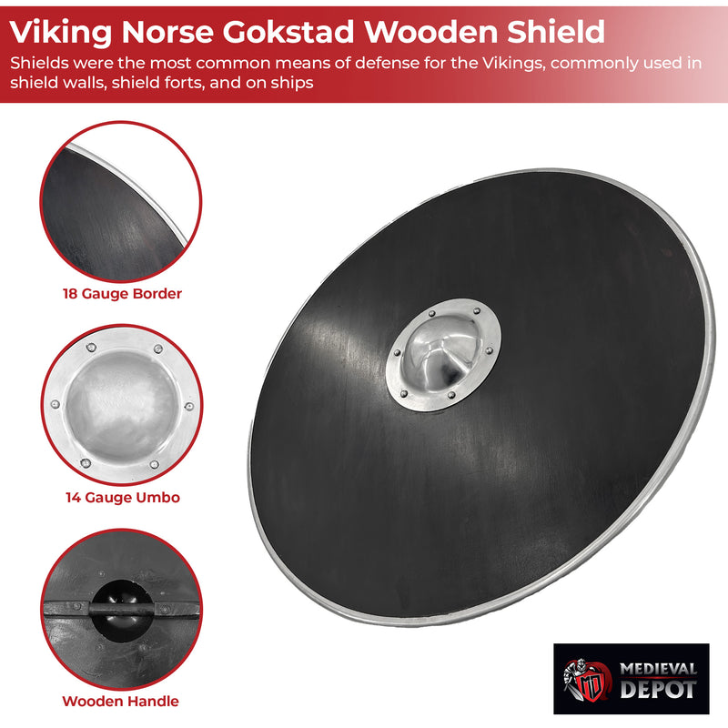 Viking Norse Warfare Gokstad Wooden Shield