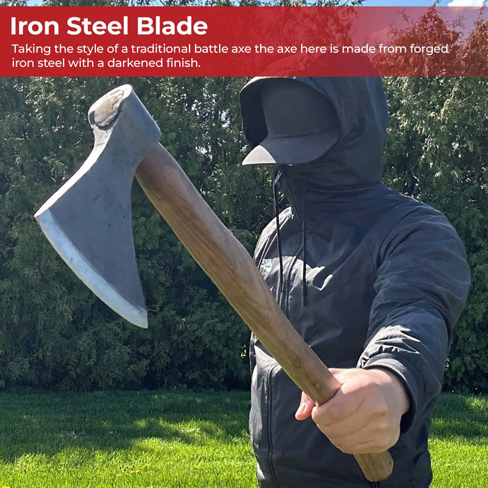 Viking Saga Traditional Wooden Battle Axe