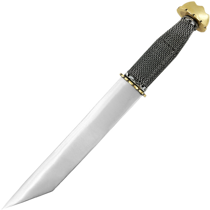 Viking Valor Handcrafted Stainless Steel Seax Knife with Wire-Wrapped Handle